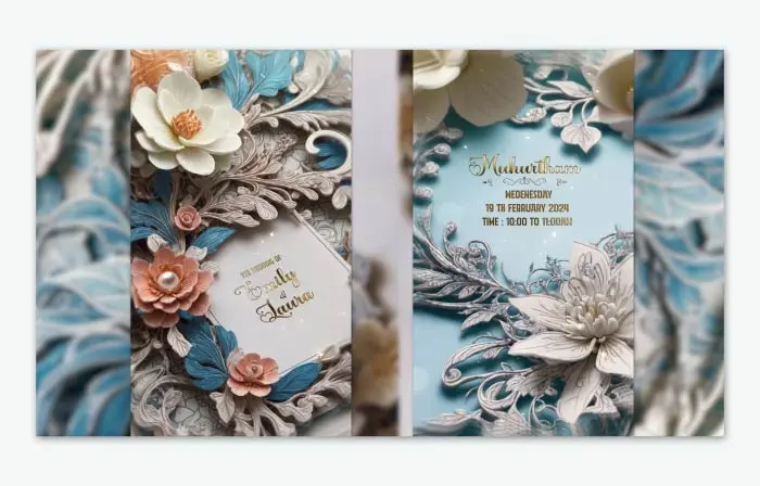 Modern 3D Floral Wedding Invitation Instagram Story